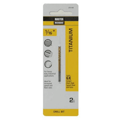 1/16-Inch × 1.875-Inch Titanium Drill Bits – 2-Piece Precision Set 1