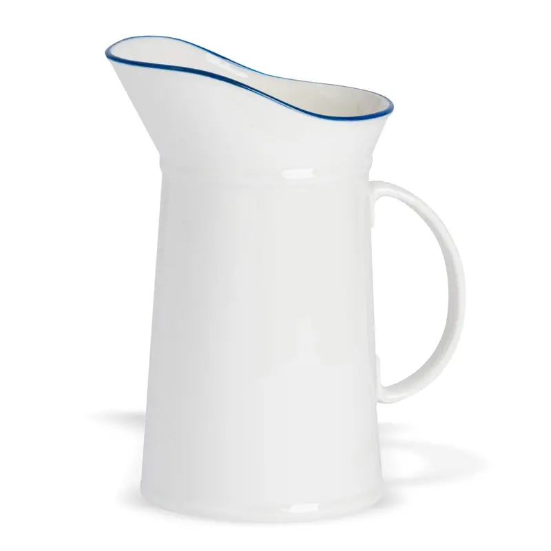 1-Litre Farmhouse White Porcelain Jug For Milk, Water Or Gravy 1