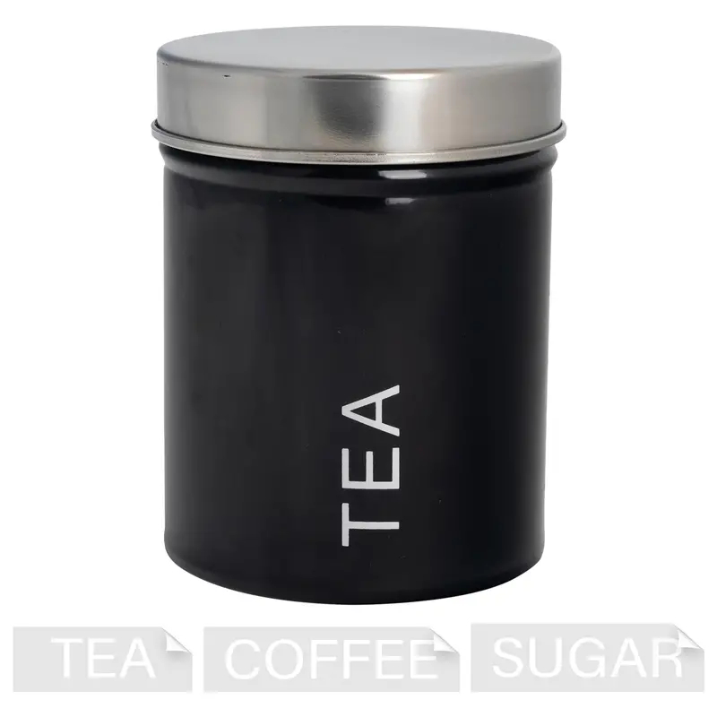 1-Litre Round Metal Storage Canister With Vintage Labelling 1