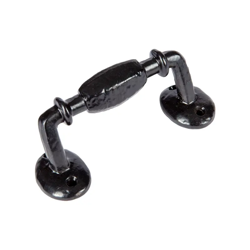 115Mm Matte Black Offset Wrought Iron Door Handle 1