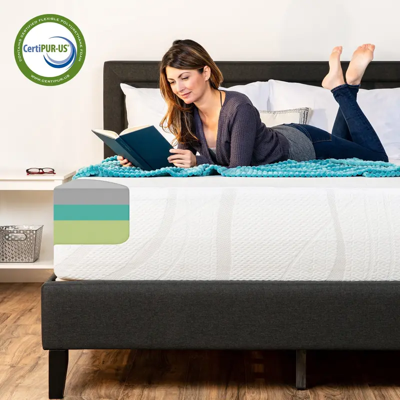 12-Inch Medium-Plush Gel Memory Foam Mattress With Green Tea And Bamboo Charcoal Infusion 1