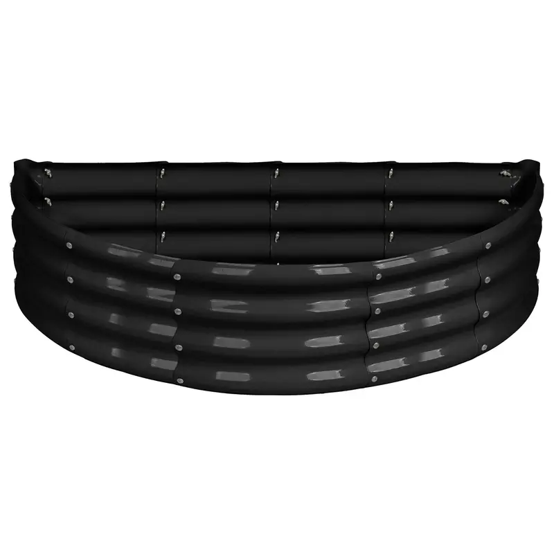 120Cm × 60Cm Semi-Circular Steel Raised Garden Bed – Heavy-Gauge Galvanised Planter 1