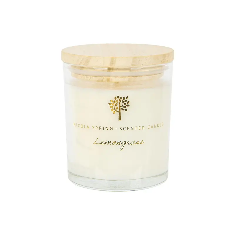 130G Natural Lemongrass Soy Wax Candle In Glass Jar 1