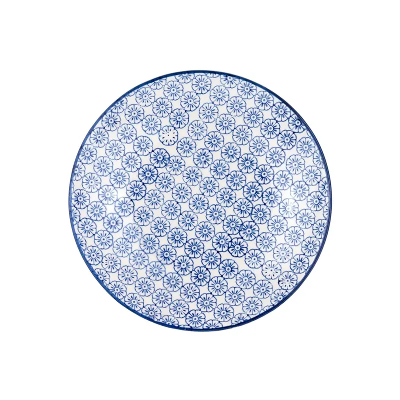 18Cm Hand-Printed Ceramic Side Plate – Single Piece 1