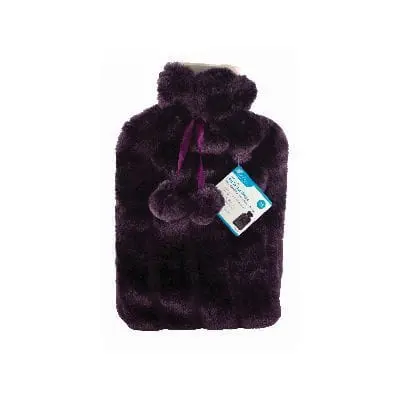 2-Litre Hot Water Bottle With Plush Faux Fur Sleeve 1