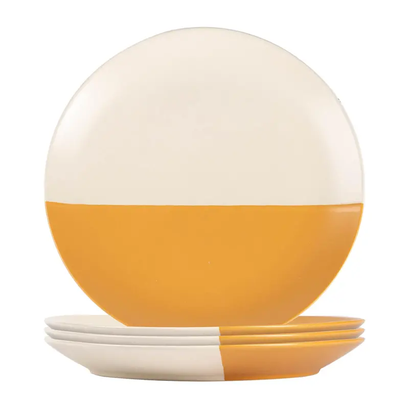 20.5Cm Colour-Blocked Stoneware Side Plates – Set Of 4 1