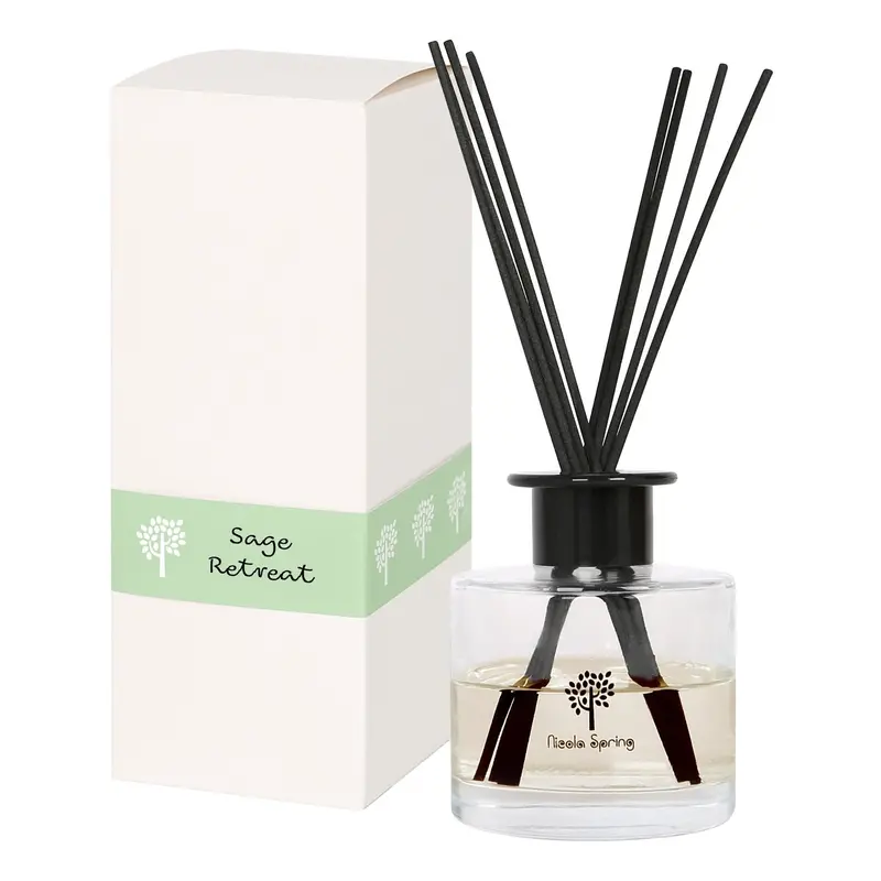200Ml Glass Reed Diffuser With Calming Sage Retreat Scent 1