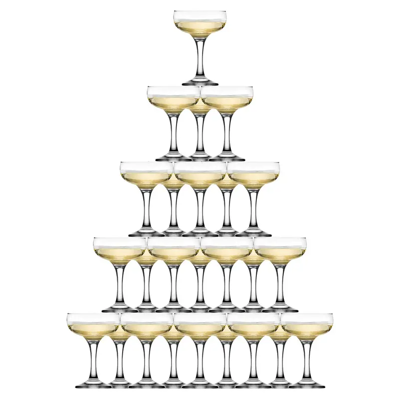 235Ml Champagne Tower Set – 35-Piece Stackable Glass Display 1