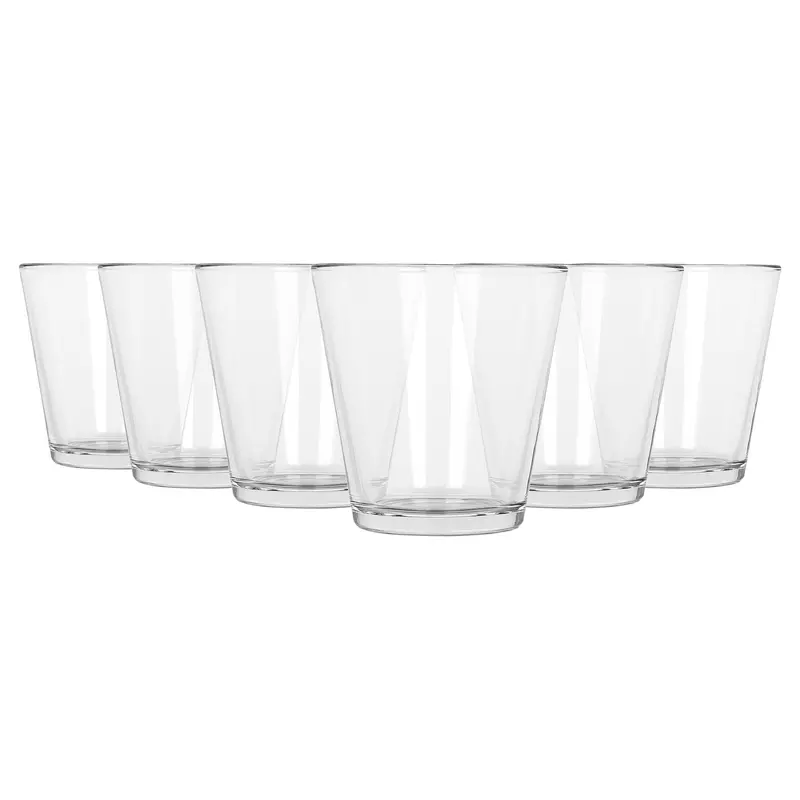 250Ml Modern Tumbler Glasses – Set Of 6 Clear Drinkware 1