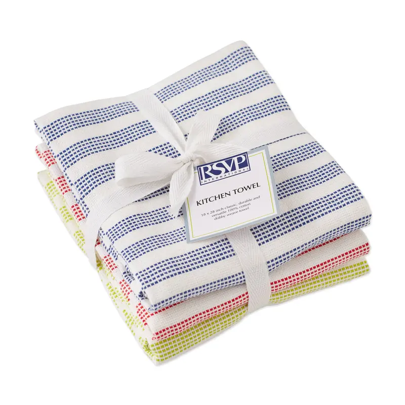 3-Piece Mixed-Color Dobby Weave Towel Set 1