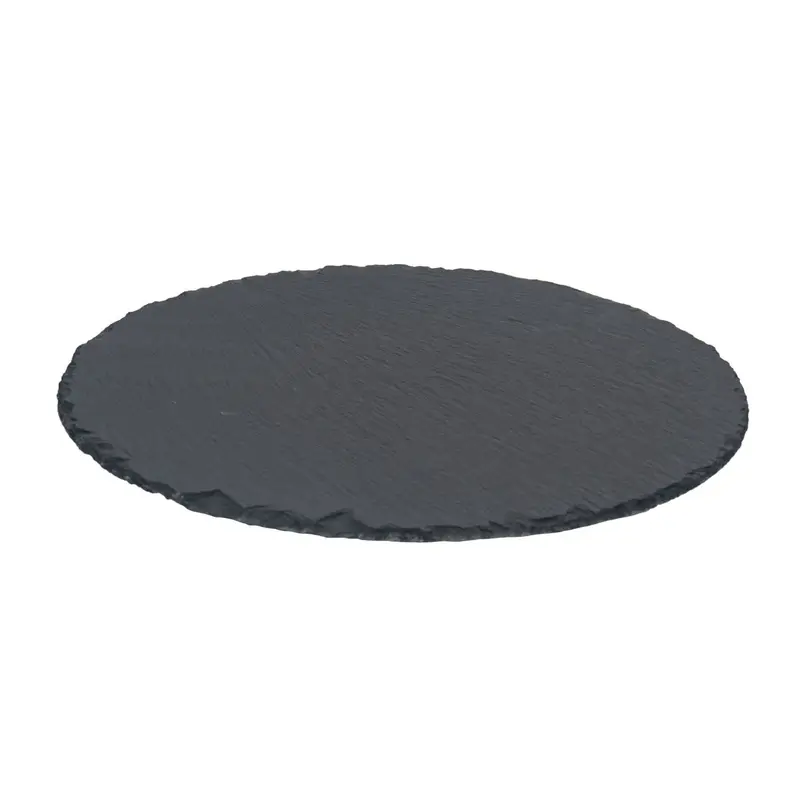 33Cm Black Round Slate Serving Plate 1