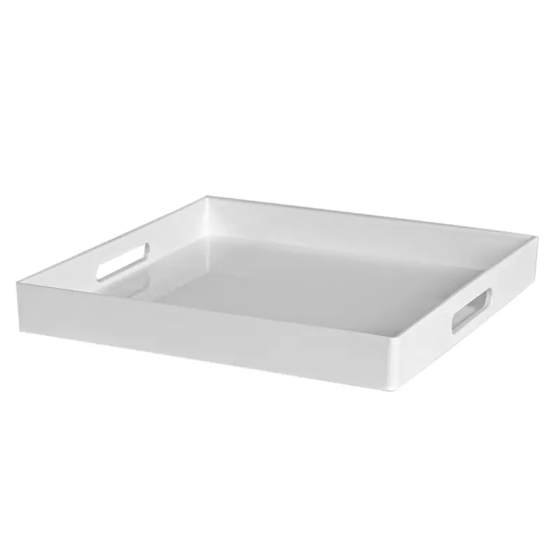 33Cm White Gloss Square Serving Tray 1