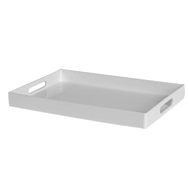 34.5Cm × 25Cm White Lacquered Rectangular Tray 1