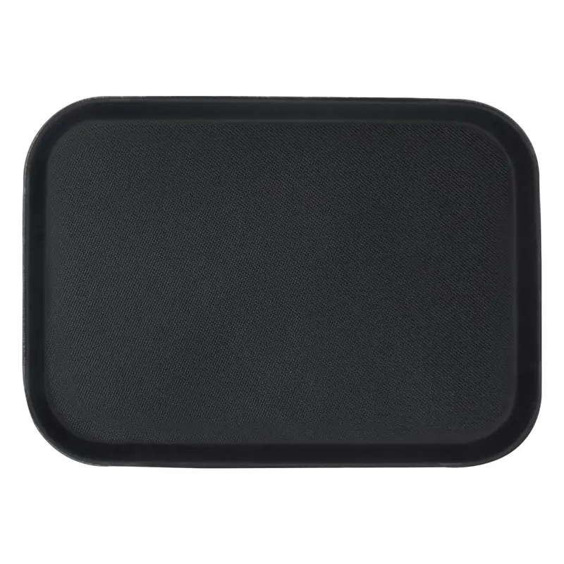 35Cm × 25Cm Compact Black Non-Slip Rectangular Serving Tray 1