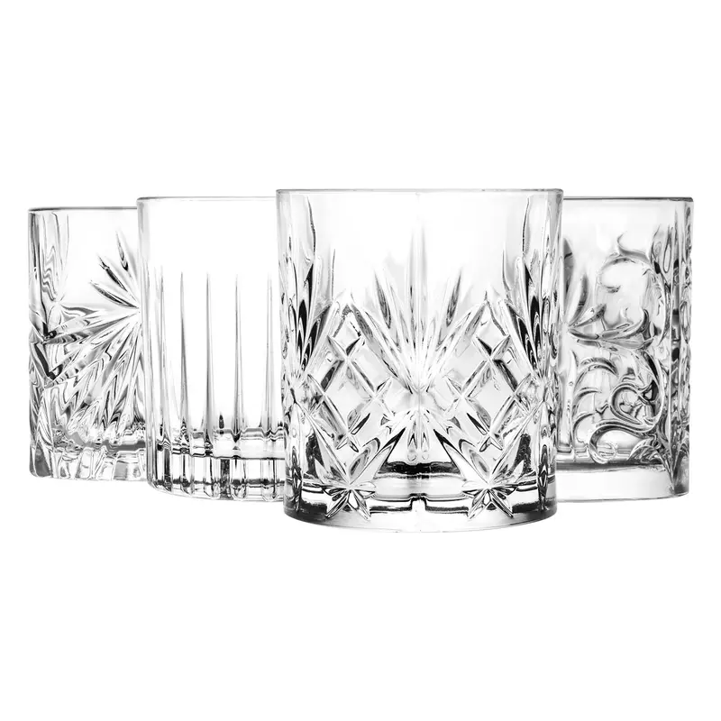4-Piece Crystal Mixology Dof Whisky Glass Set – 340Ml Capacity 1