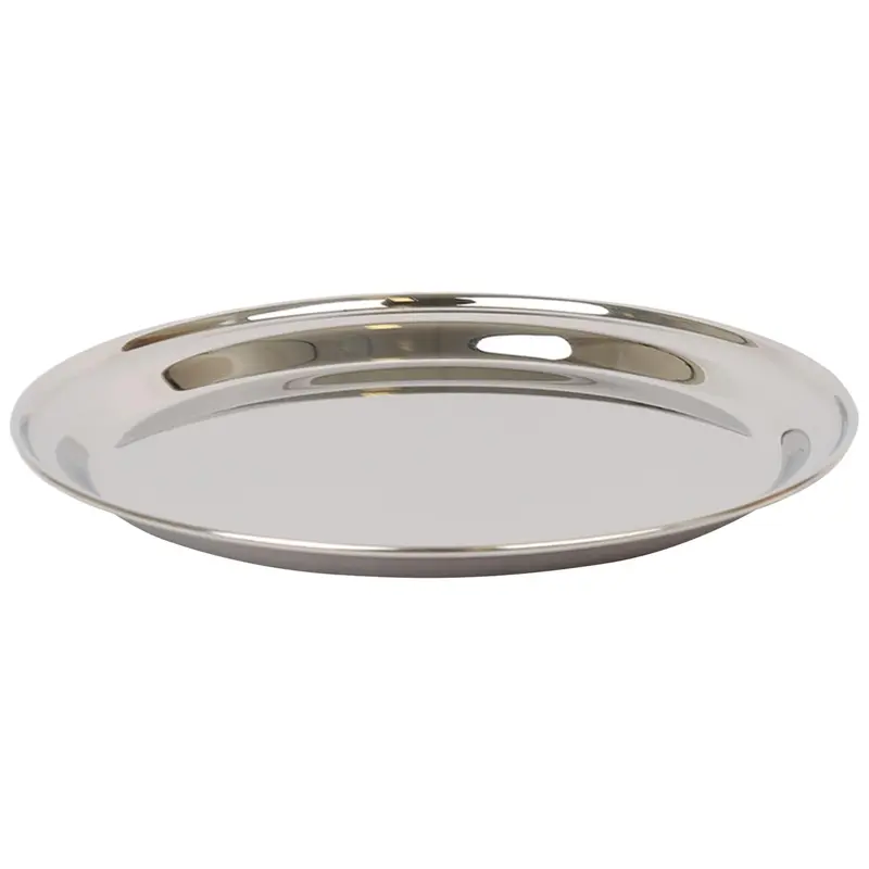 40.5Cm Round Stainless Steel Serving Tray 1