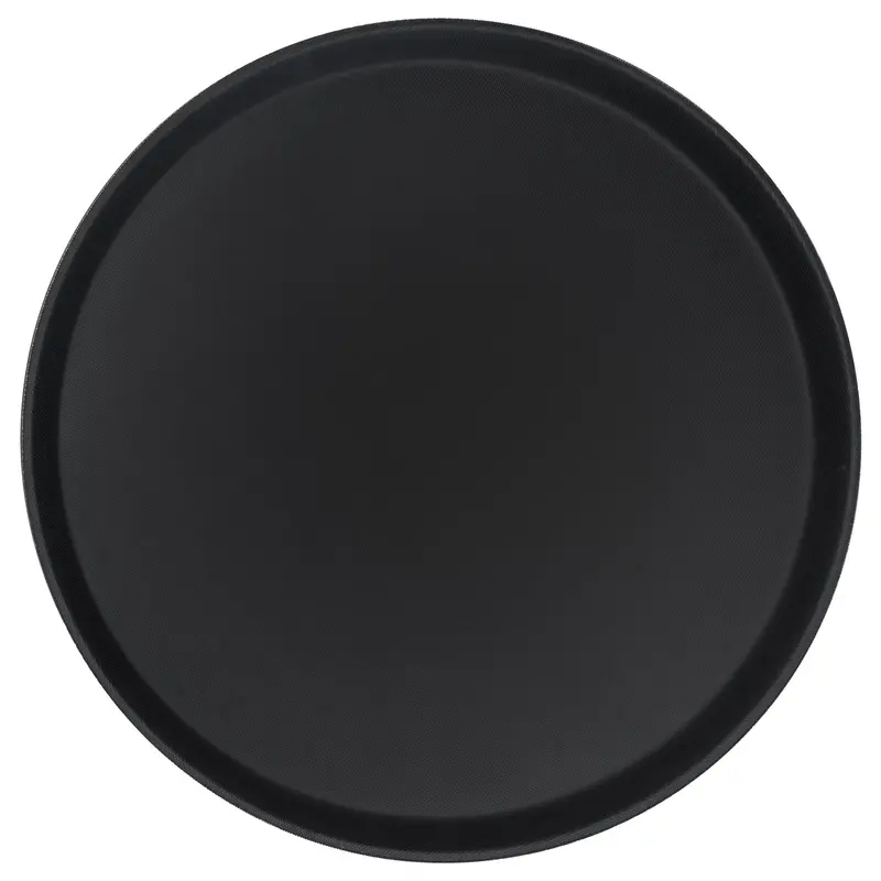 45Cm Diameter Black Non-Slip Round Serving Tray 1