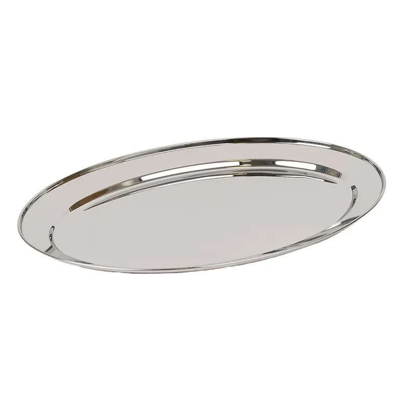 50Cm × 35Cm Oval Stainless Steel Serving Platter 1
