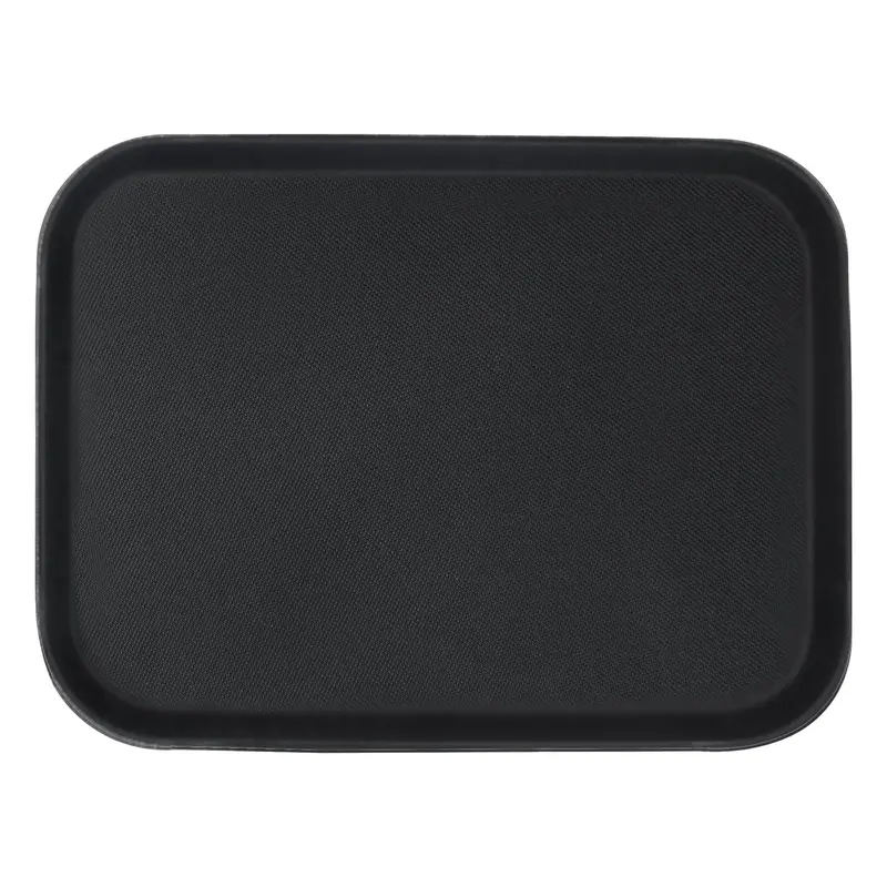 51Cm × 38Cm Matte Black Non-Slip Rectangular Serving Tray 1
