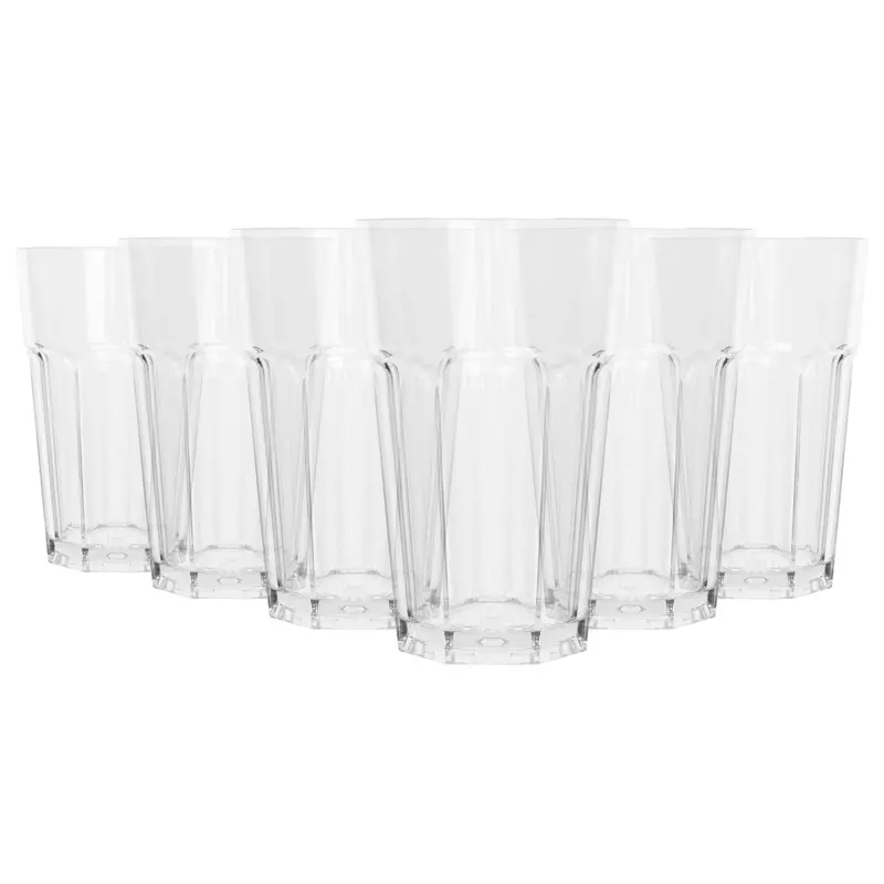 6-Pack 400Ml Clear Plastic Highball Glasses – Bar & Home Use 1