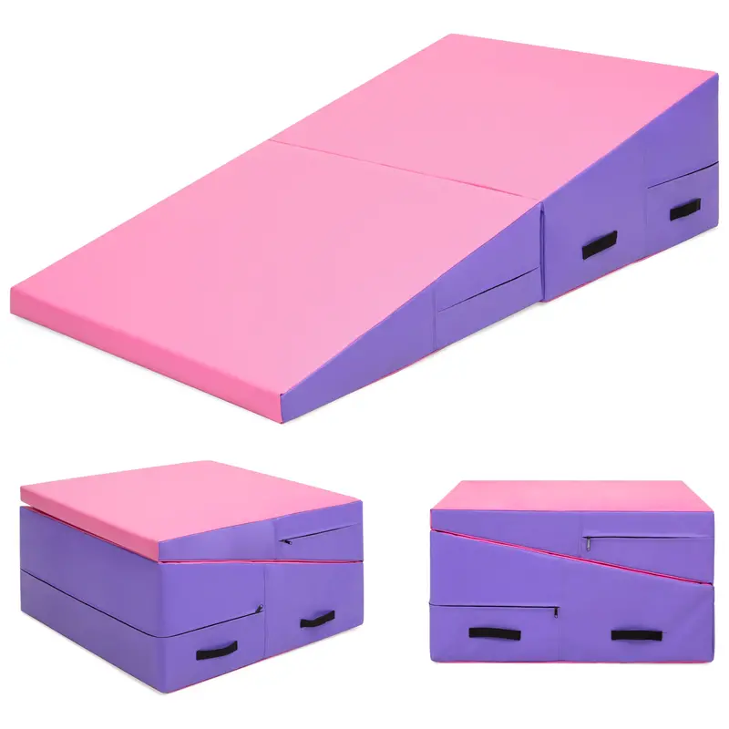 60-Inch Portable Folding Incline Mat For Tumbling, Stretching, And Practice 2