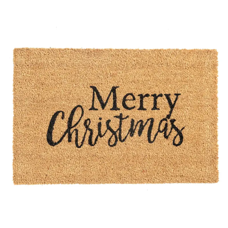 60Cm X 40Cm Merry Christmas Textured Coir Doormat 1
