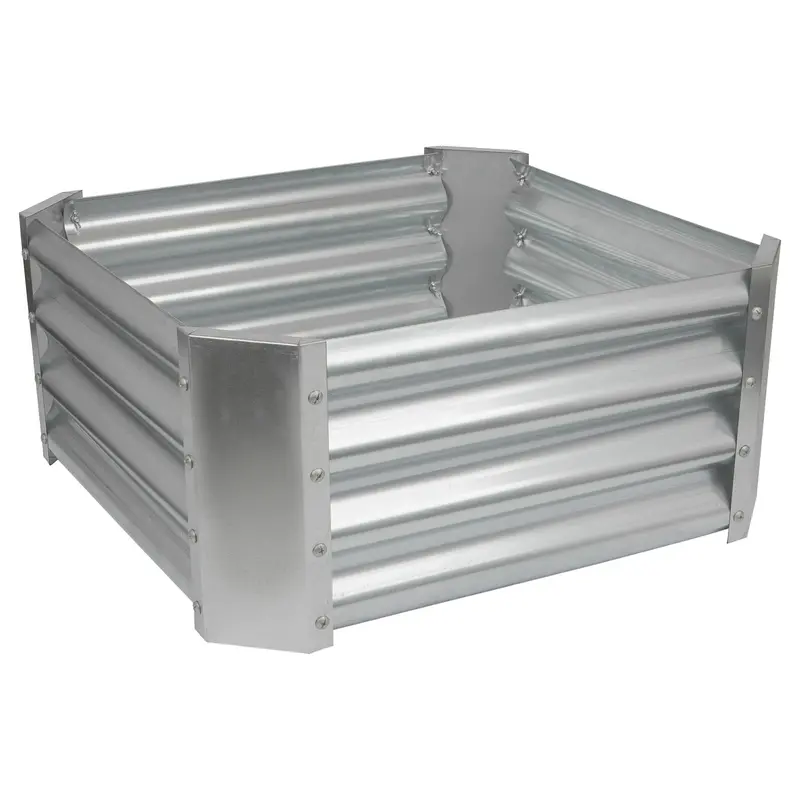 60Cm × 60Cm Mini Square Galvanized Steel Raised Garden Bed – Balcony & Patio Ready 1