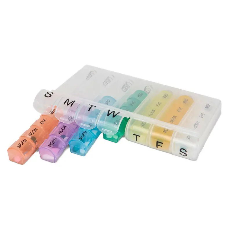 7-Day Pill Organizer With Labeled Compartments – Portable Weekly Medication Planner 1
