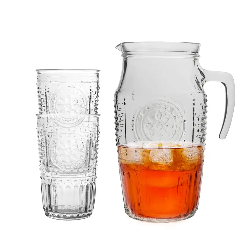 7-Piece Romantic Glass Set: Water Jug + Tumblers 1