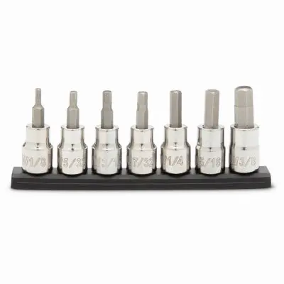 7-Piece Sae Hex Bit Set – 3/8" Drive 1