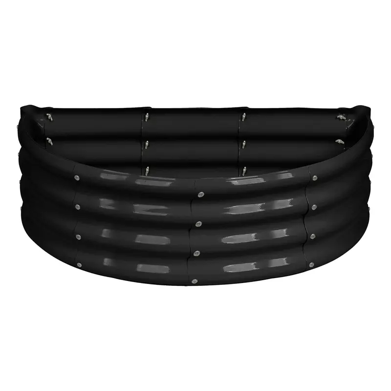 90Cm × 45Cm Semi-Circular Steel Raised Garden Bed – Compact Galvanised Grow Bed 1
