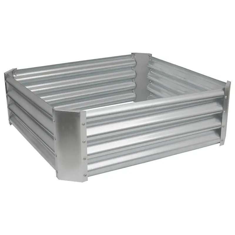 90Cm × 90Cm Square Galvanized Steel Raised Garden Bed – Space-Efficient Design 1
