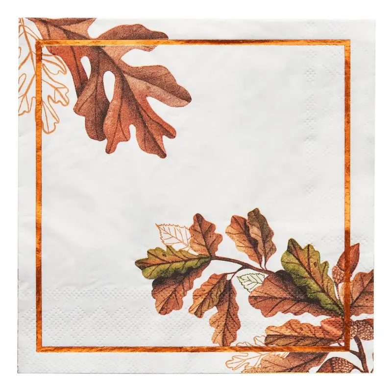 Acorn And Oak Lunch-Sized Paper Napkins – Elegant Design, 20-Pack 1