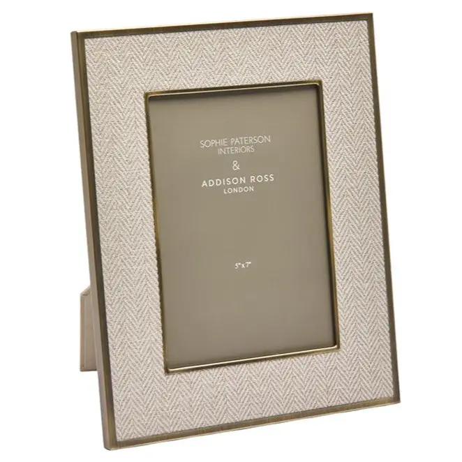 Addison Ross Sophie Paterson Herringbone Texture 5" X 7" Photo Frame In Oatmeal 1