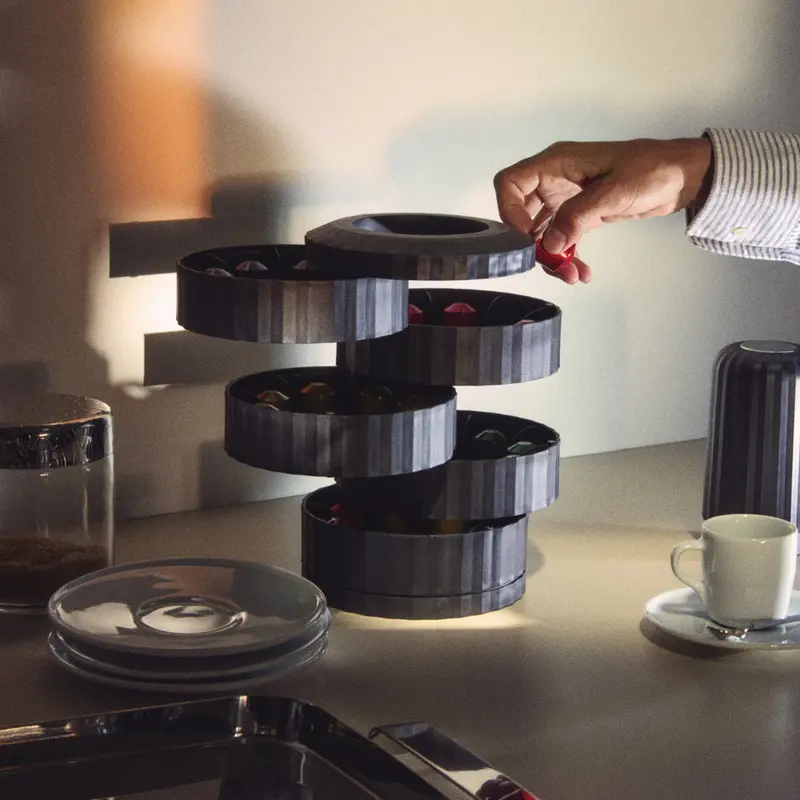 Alessi Plissé Capsule Holder – Sleek Stand For Storing Used Coffee Pods 1