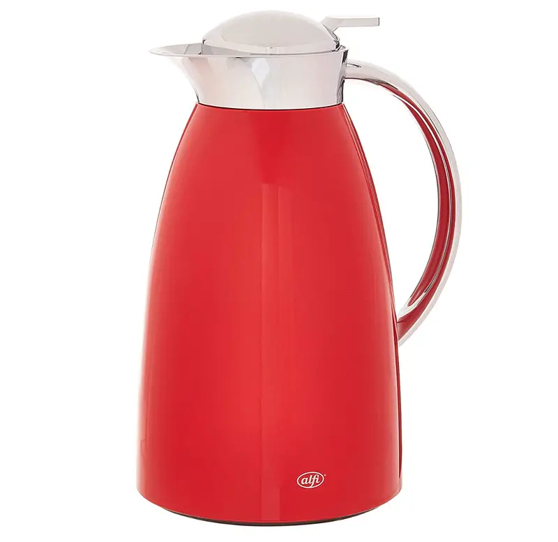 Alfi Gusto Glass Vacuum Dispenser Carafe – 1L, Red Accent 1