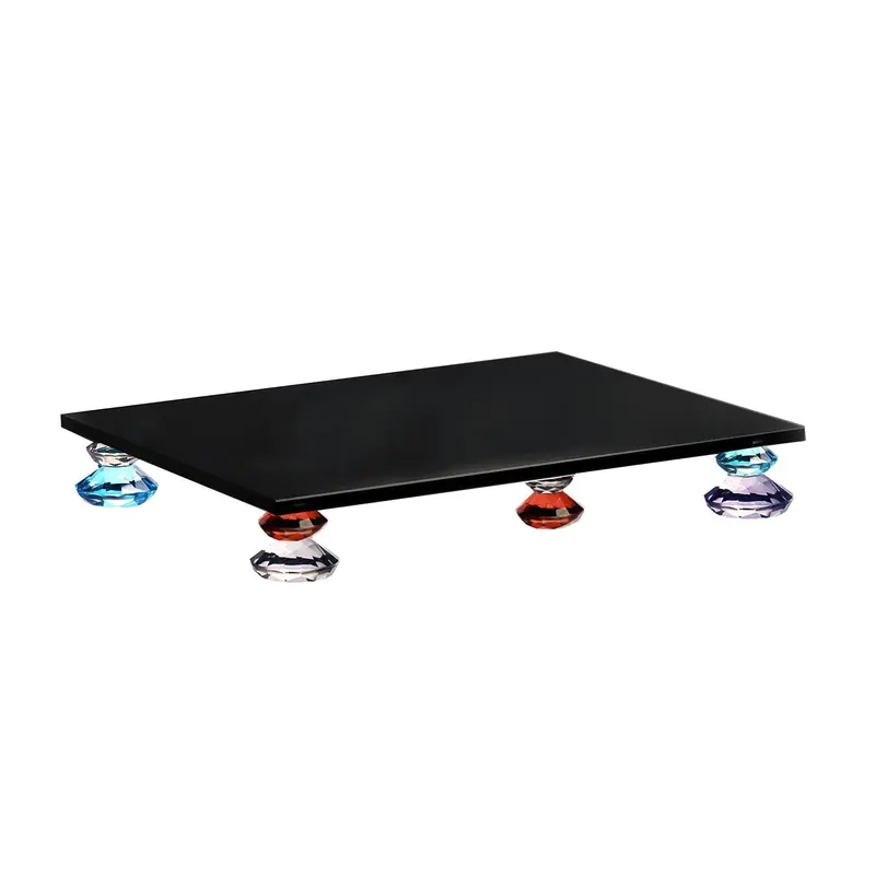 Allison Pearl Jewel-Tone Diamond-Stack Crystal Tray 1