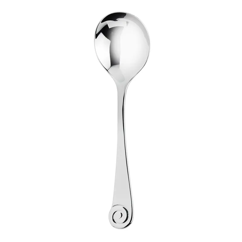 Ammonite-Design Stainless Steel Round-Bowl Soup Spoon 1