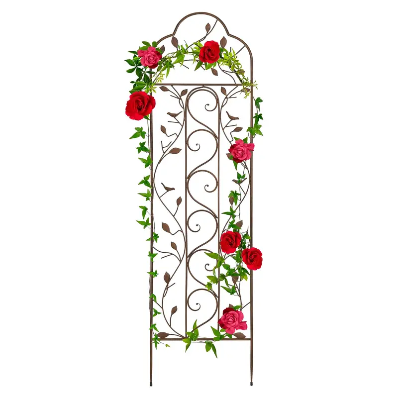 Arched Iron Garden Trellis For Climbing Plants And Vertical Gardening 1