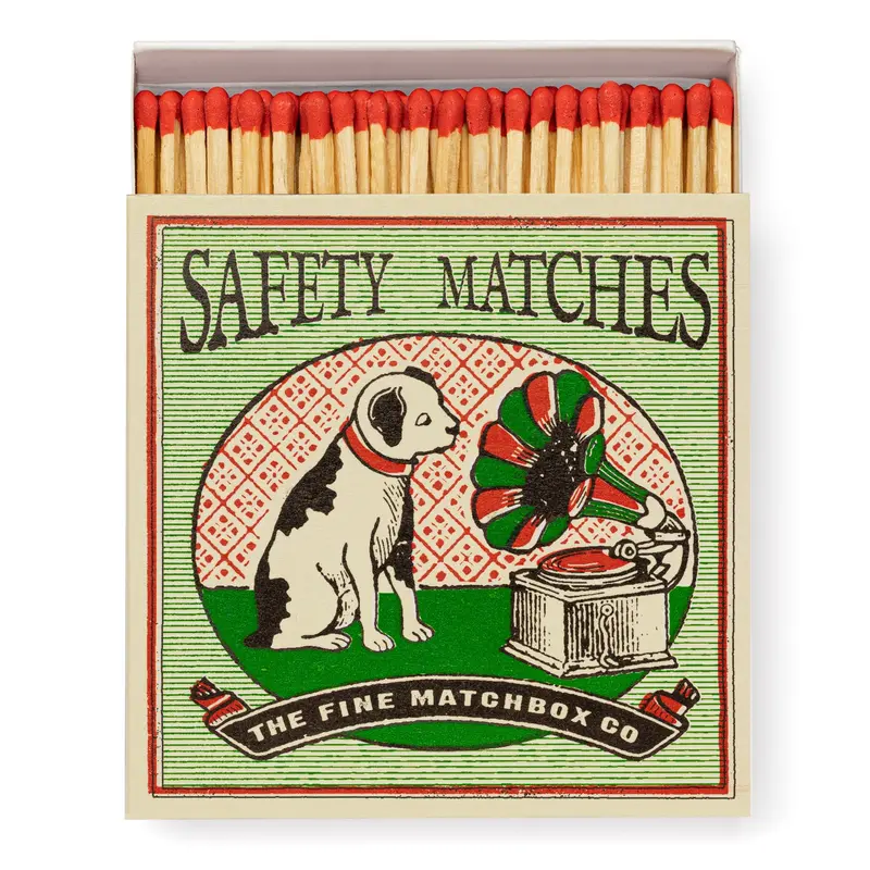 Archivist Artisan Match Collection – Vintage Dog & Gramophone Motif, 125 Sticks 1