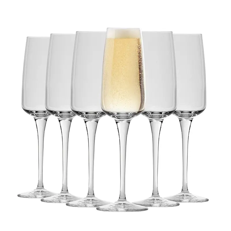 Aurum Champagne Flute Set – 230Ml Crystal Stemware, 6-Pack 1