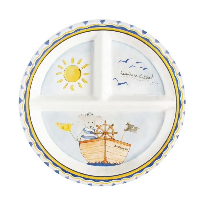 Baby Cie Adventure Awaits Melamine Divided Plate – Kid-Friendly Mealtime Tray 1
