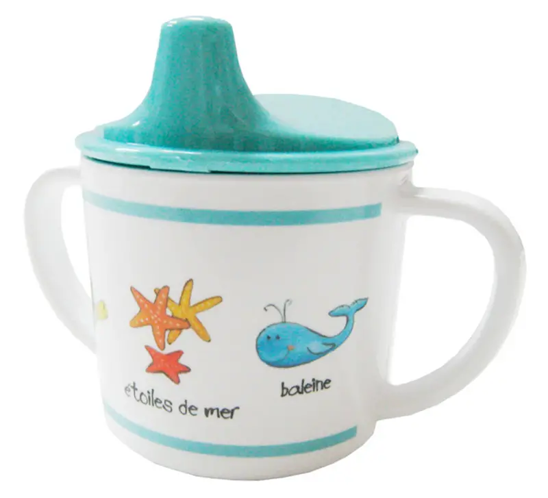 Baby Cie Ocean Pattern Melamine Sippy Cup – Leak-Resistant Kids Drinkware 1