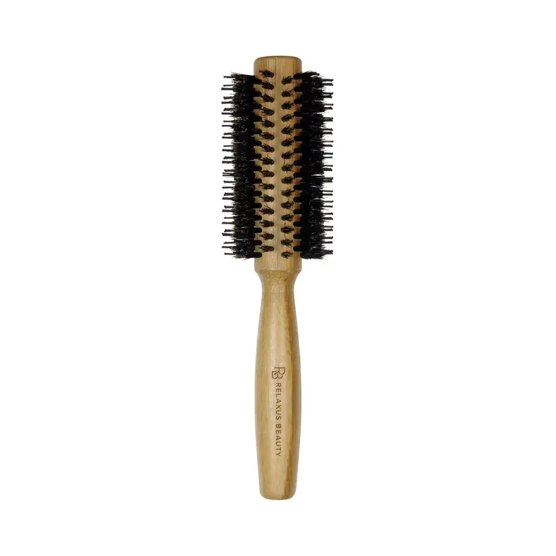 Bamboo Round Hair Brush With Boar And Nylon Bristles 1