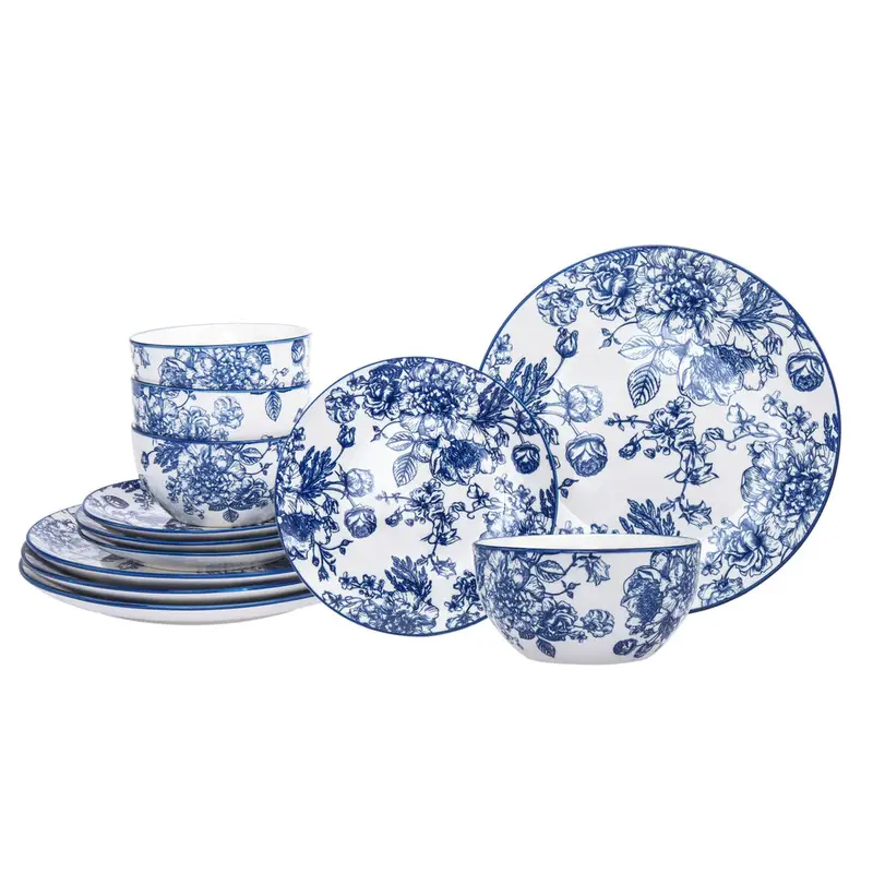 Banbury Porcelain 12-Piece Dinnerware Set – Elegant White Formal Tableware 2