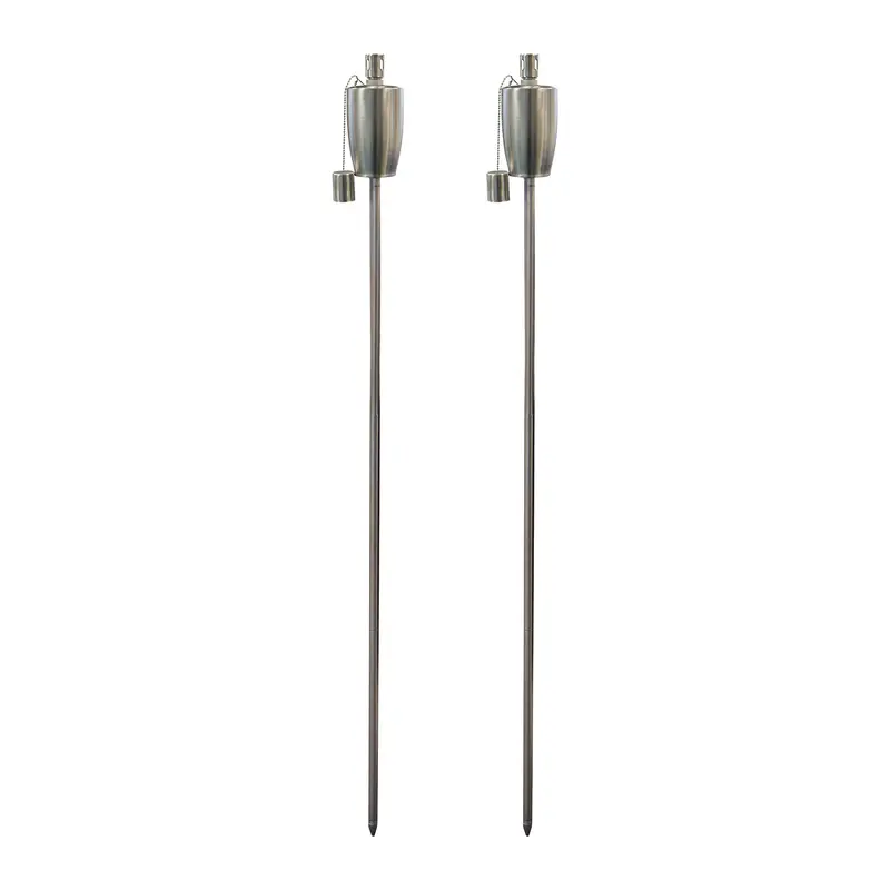 Barrel-Style Metal Garden Fire Torches – 1.46M Tall, Set Of 2 1