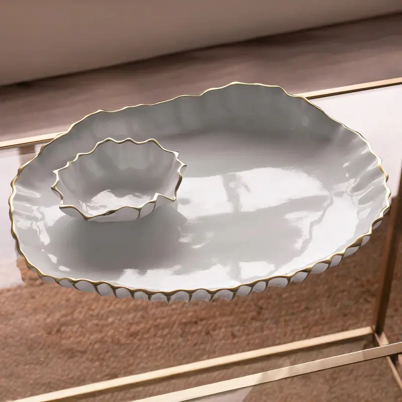 Beatriz Ball Thanni Mystic Large Oval Serving Platter With Accompanying Mini Bowl 1