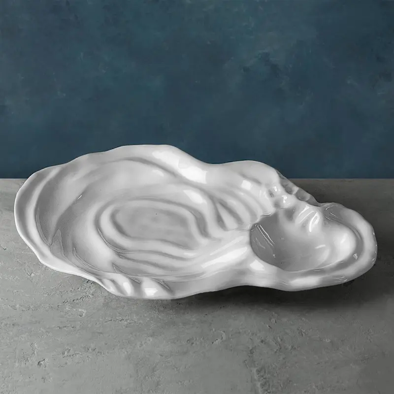 Beatriz Ball Vida Ocean Melamine Oyster-Shaped Chip And Dip Serving Bowl 1
