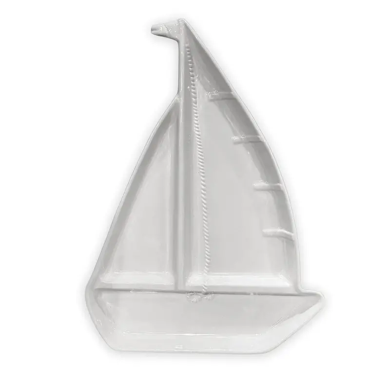 Beatriz Ball Vida Ocean Newport Melamine Sailboat-Themed Chip-And-Dip Platter 1