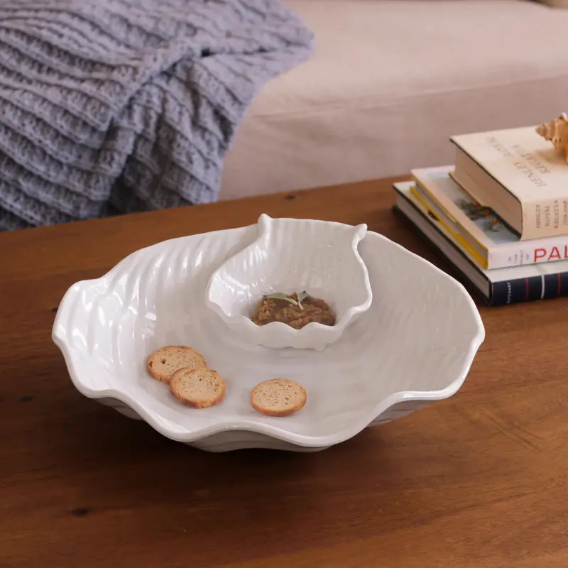 Beatriz Ball Vida Ocean Shell Melamine Chip-And-Dip Tray 1